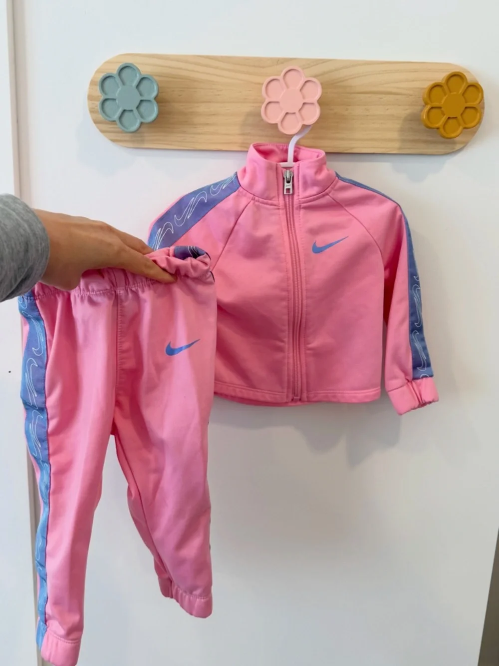 Nike Pink Toddler Zip Jacket and Elastic Waist Pants Set - Picture 2 of 4